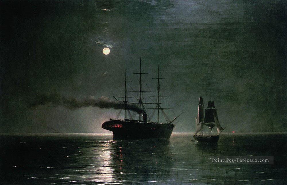 navires dans le silence de la nuit 1888 Romantique Ivan Aivazovsky russe Peintures à l'huile